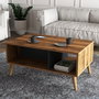 Hanah Home Exxen - 2070 Mesa de centro de 2 niveles Nogal y Antracita